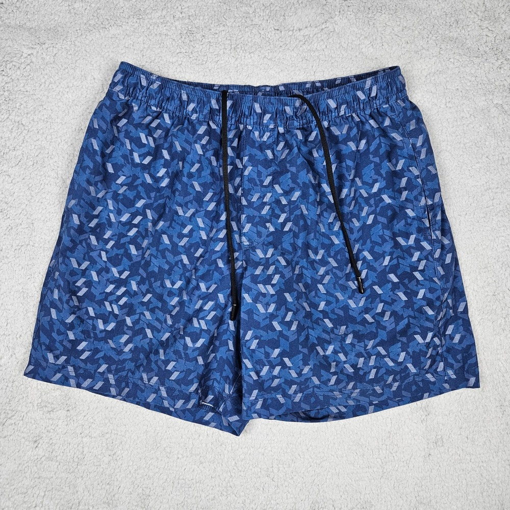 Chubbies Athlounger Men's Medium Blue Geometric 5.5 Inseam Shorts Lined Athletic